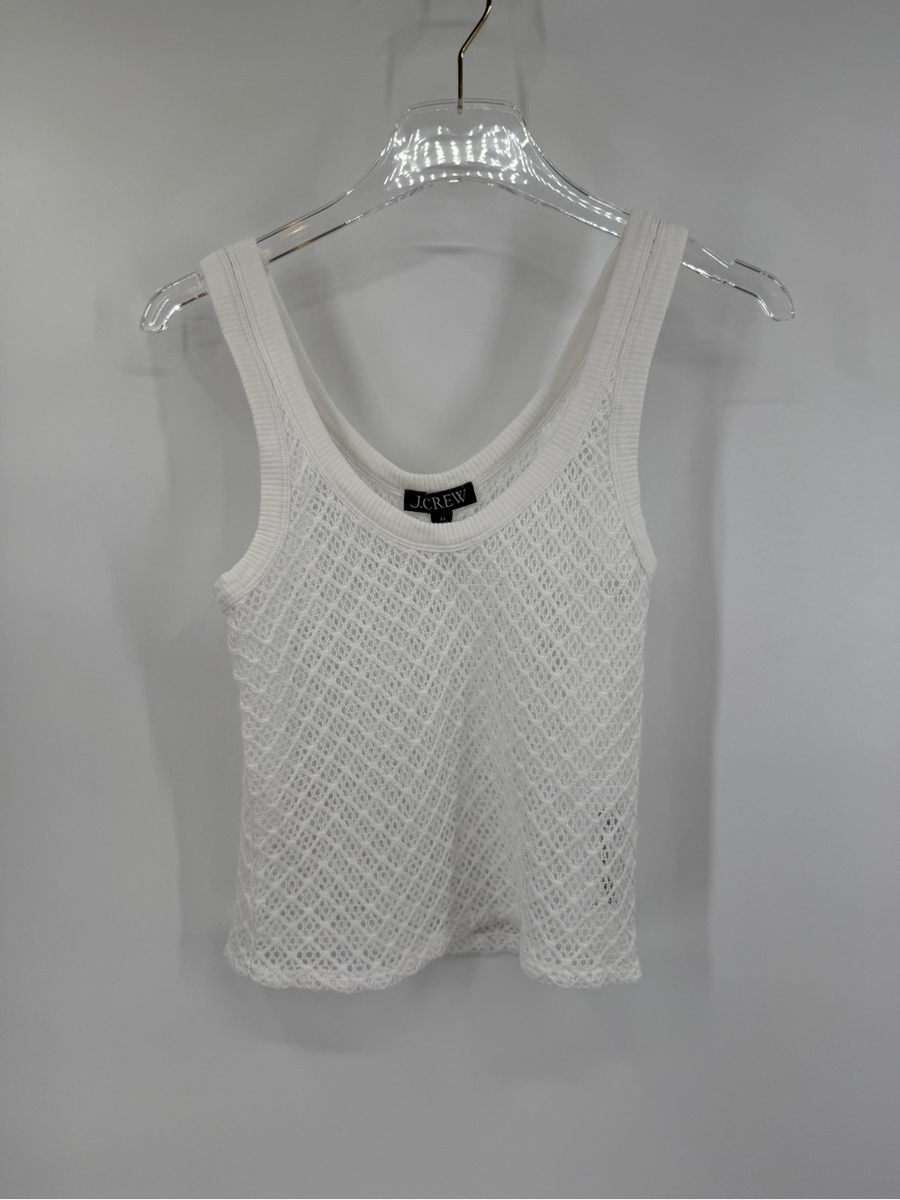 J crew white Crochet tank top size xs